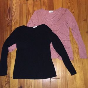 FOR BOTH Long sleeve cross over design shirts